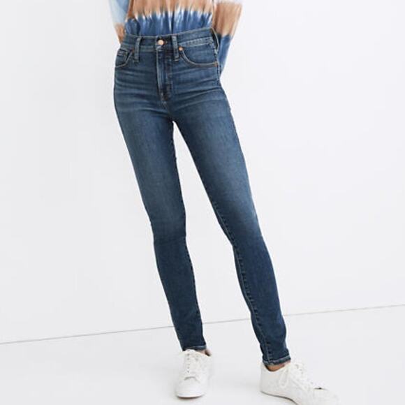 Madewell 10" High-Rise Skinny Jeans in Cordell Wash: Heatrich Denim Edition - Picture 1 of 13